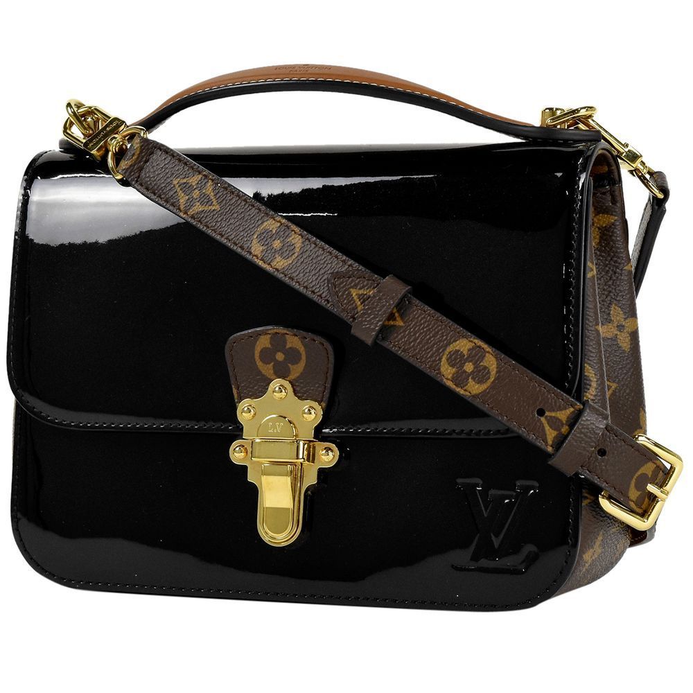 Louis Vuitton Cherry Wood BB Enamel Monogram Brown Noir Black Shoulder Bag